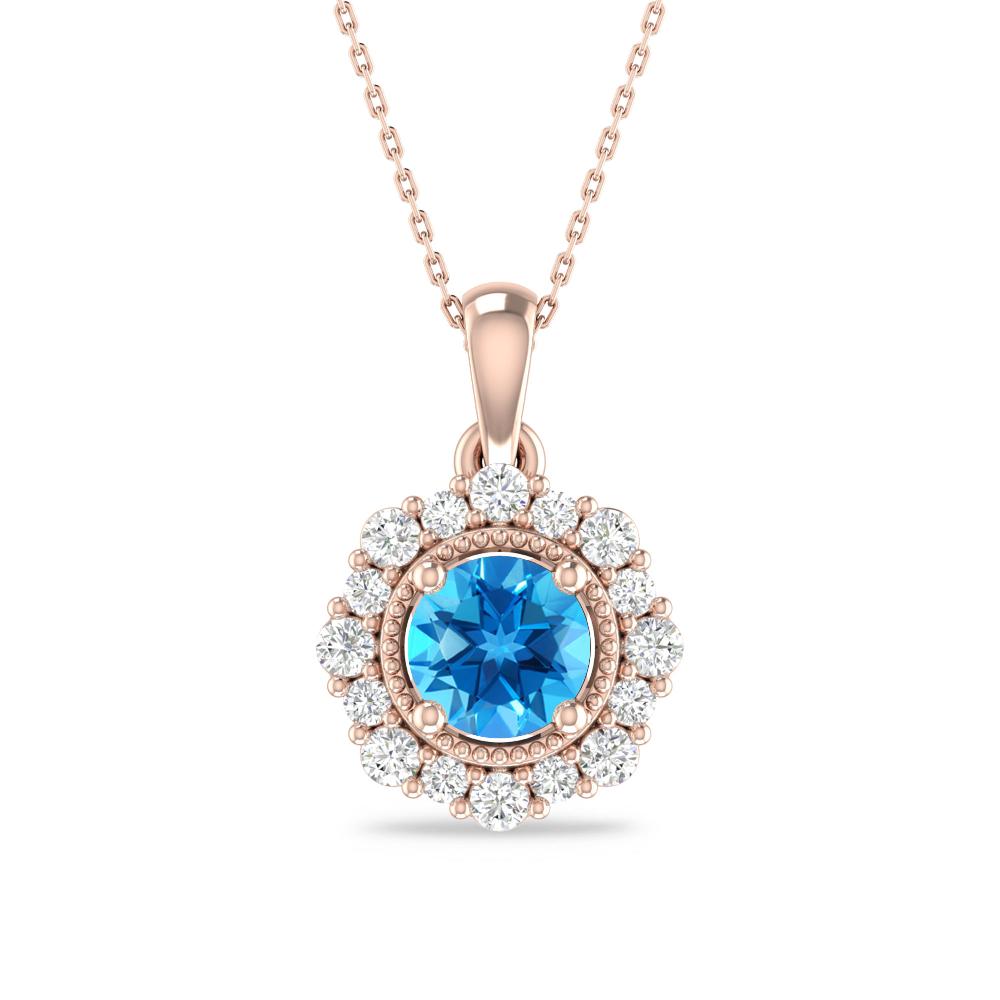 Rose Gold - Blue Topaz