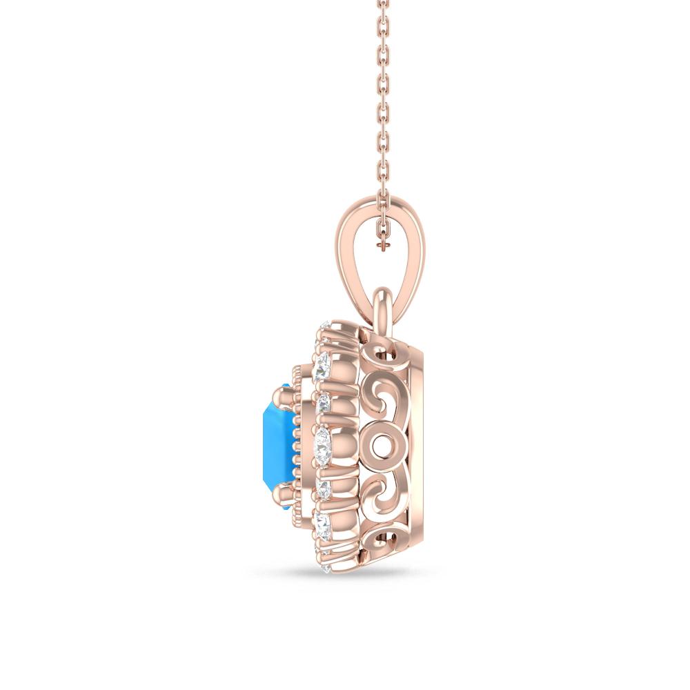 Rose Gold - Blue Topaz