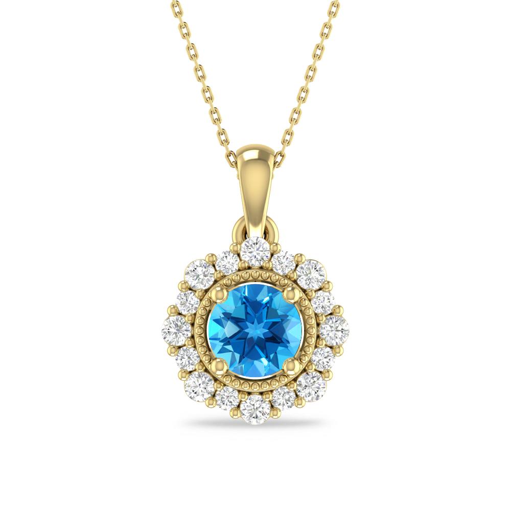 Yellow Gold - Blue Topaz
