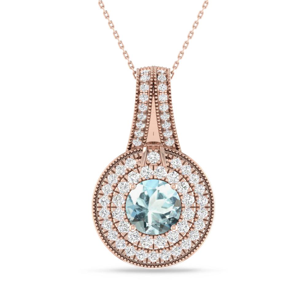 Rose Gold - Aquamarine