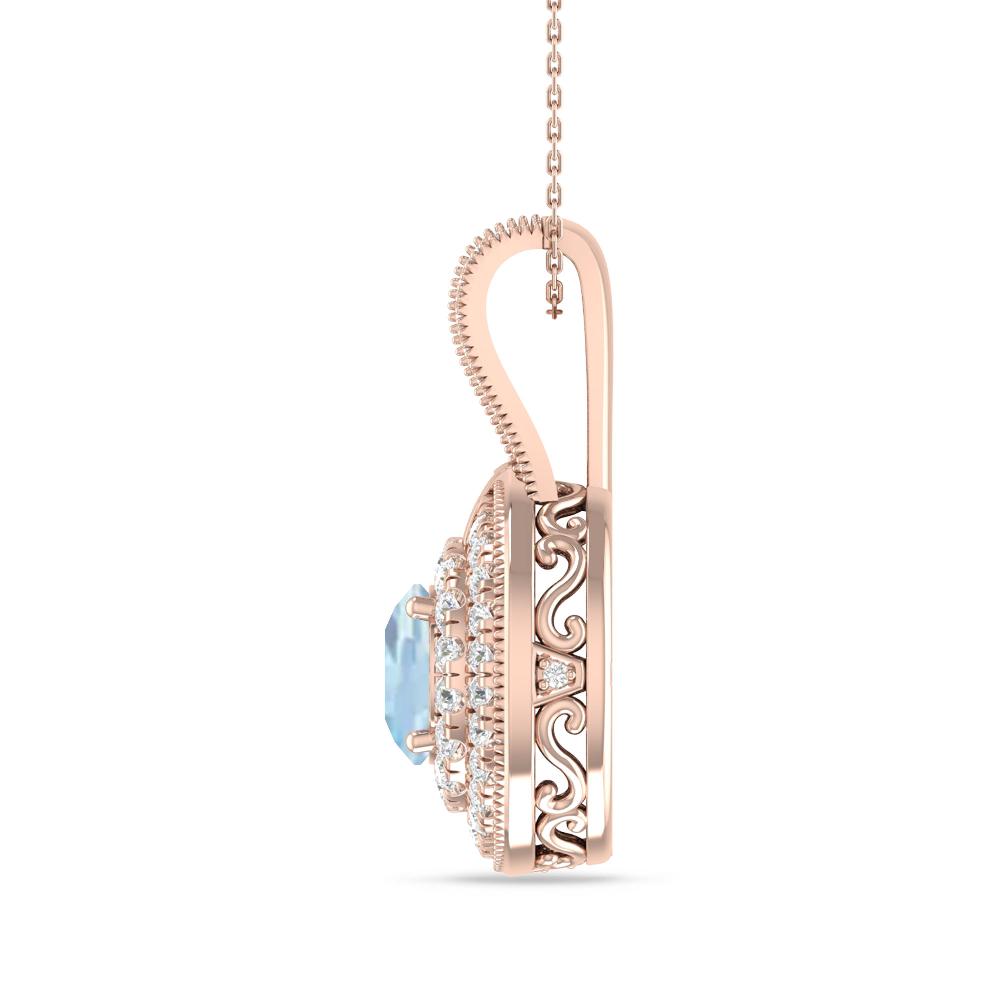 Rose Gold - Aquamarine