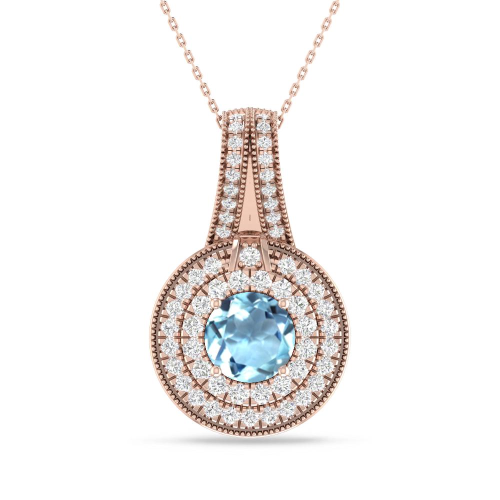 Rose Gold - Aquamarine
