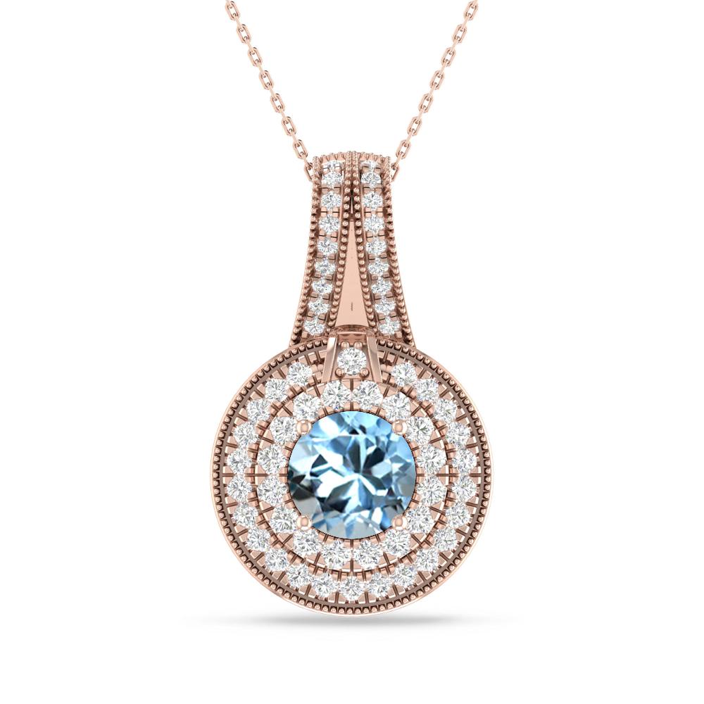 Rose Gold - Aquamarine
