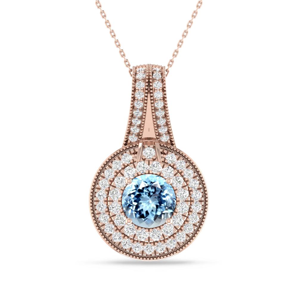 Rose Gold - Aquamarine