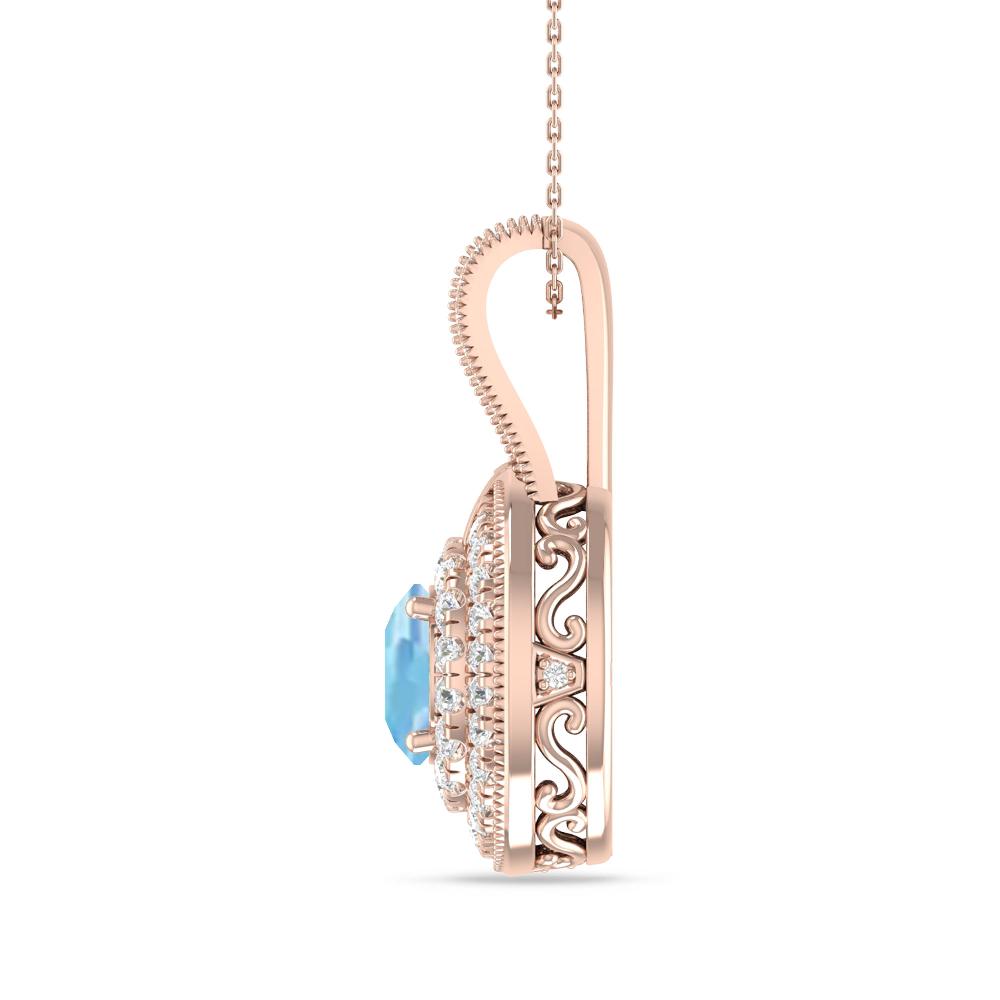 Rose Gold - Aquamarine