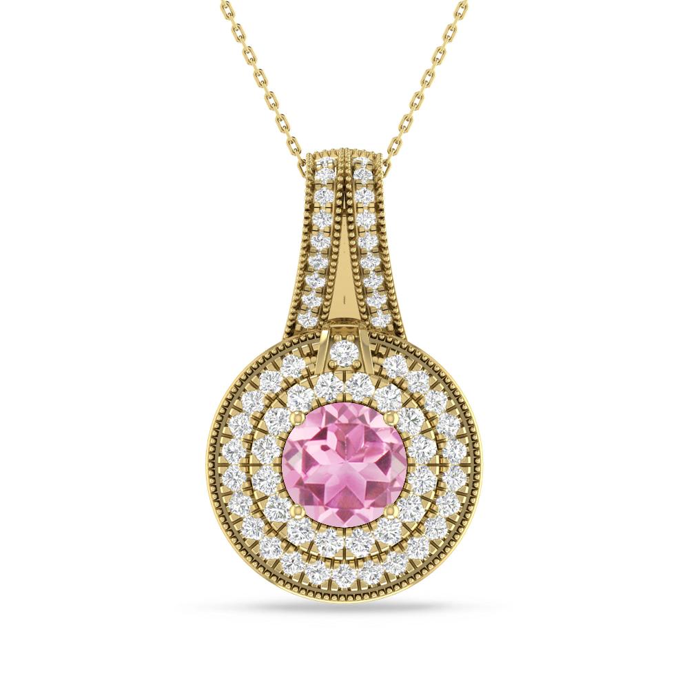 Yellow Gold - Pink Tourmaline