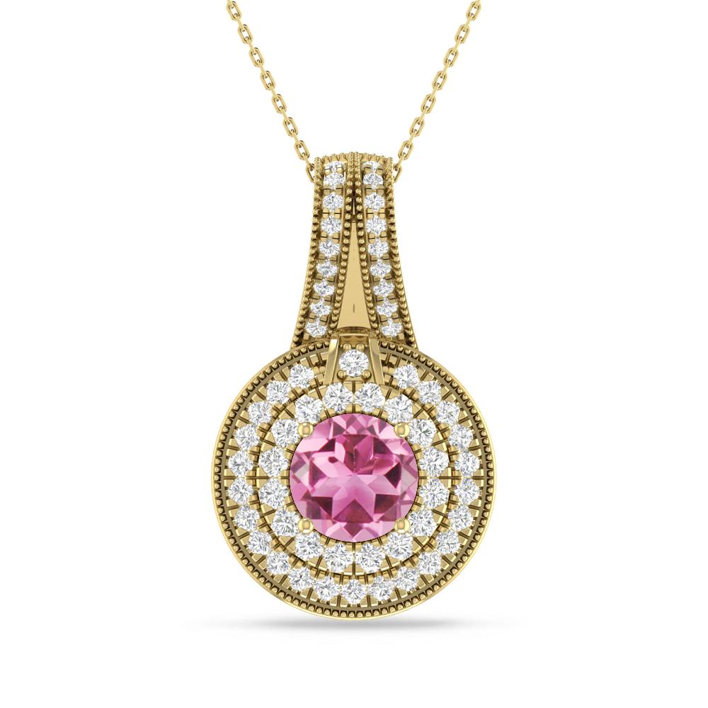 Yellow Gold - Pink Tourmaline