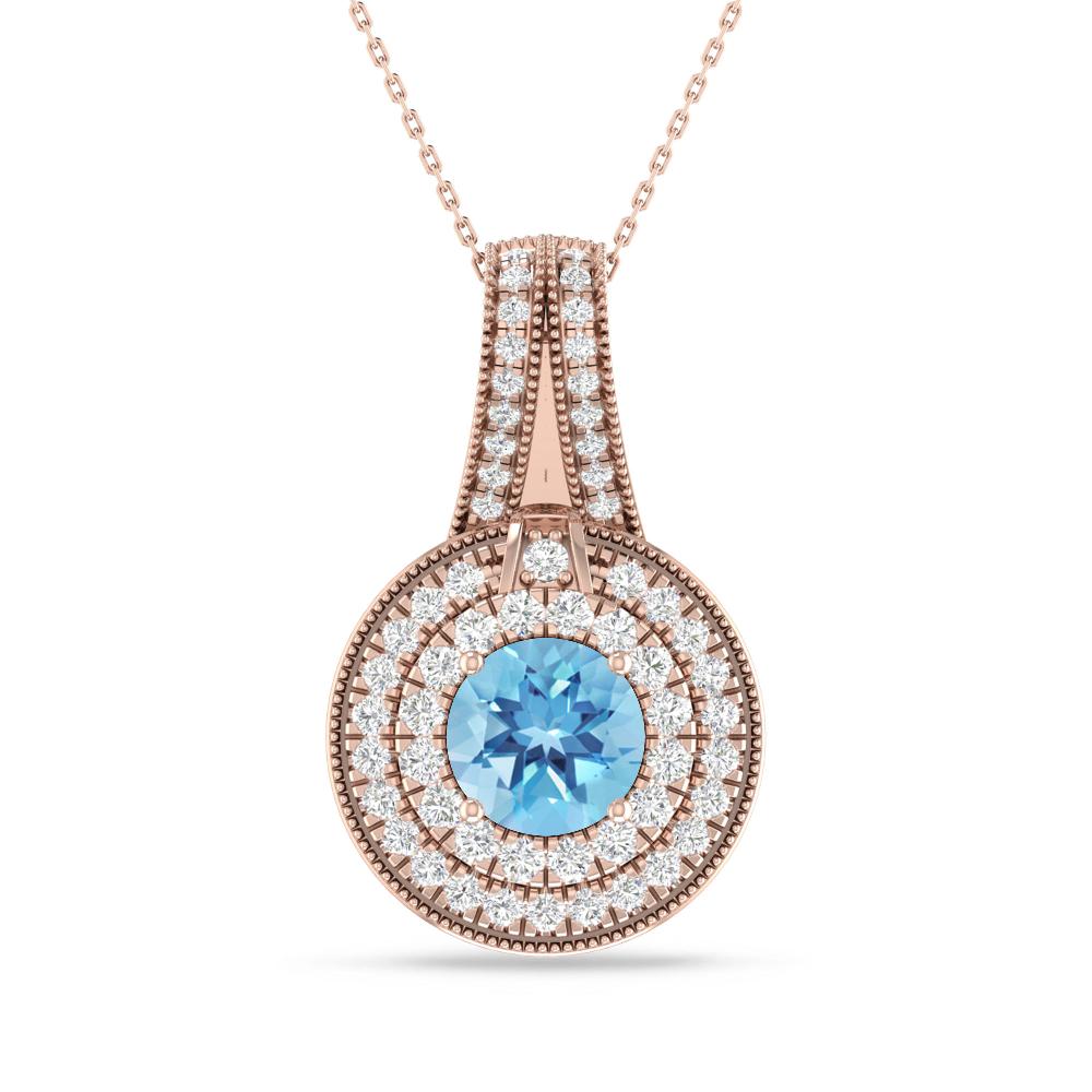 Rose Gold - Blue Topaz