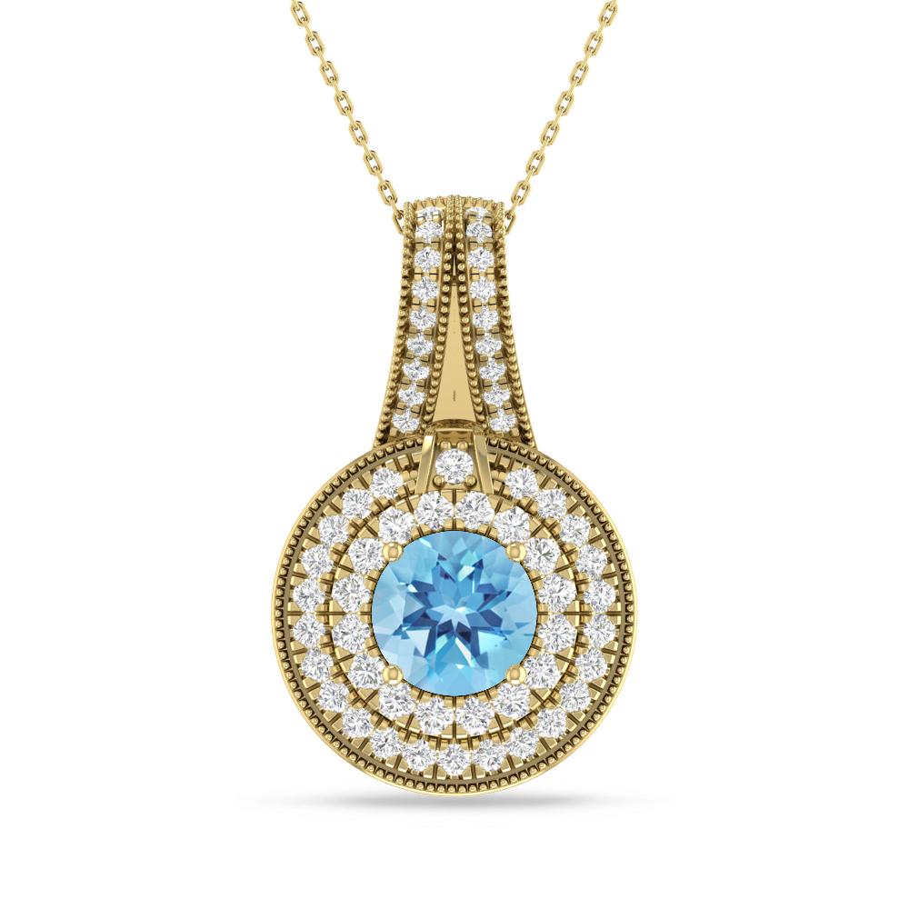 Yellow Gold - Blue Topaz