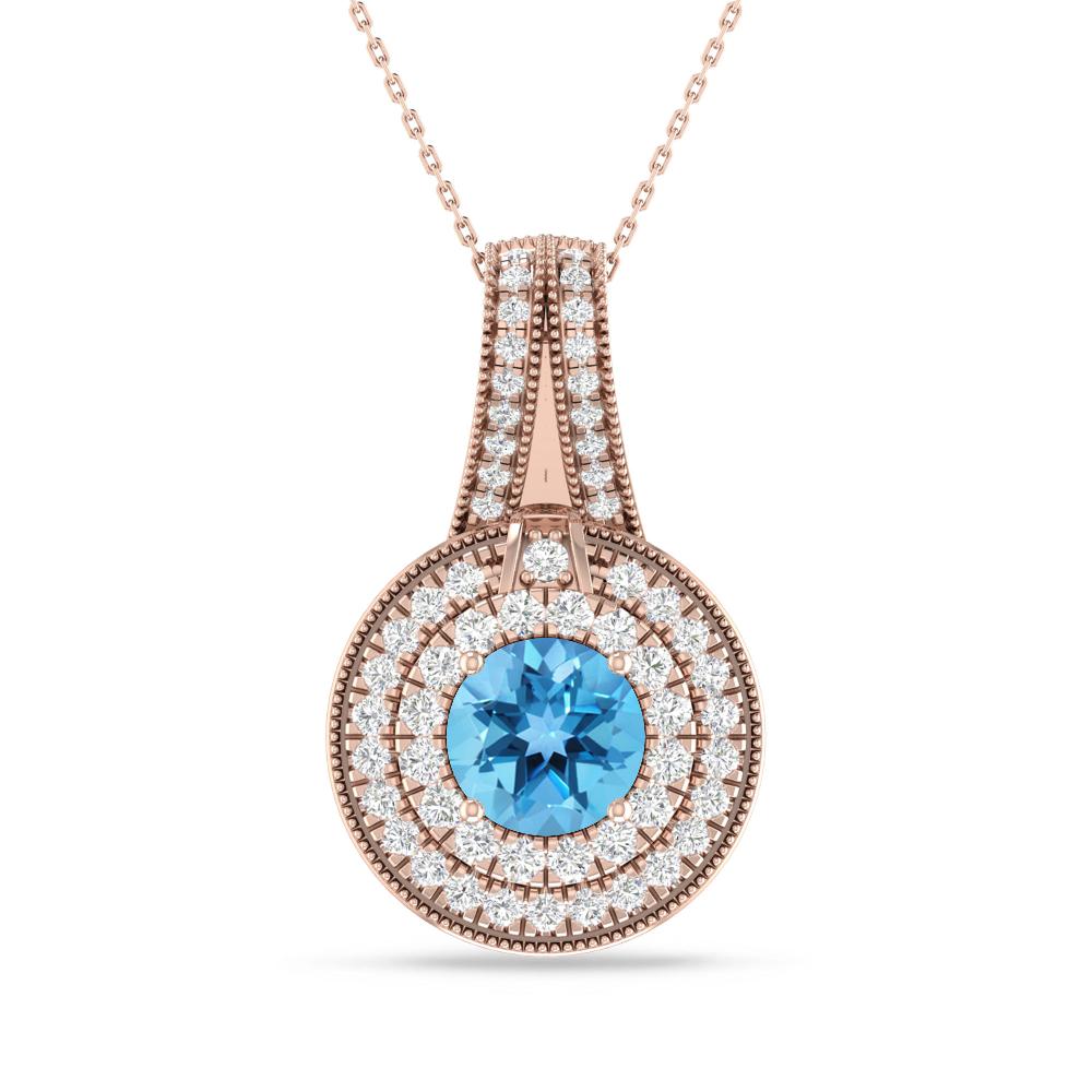Rose Gold - Blue Topaz