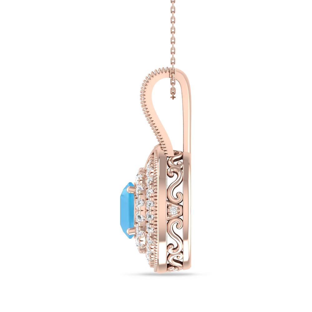 Rose Gold - Blue Topaz