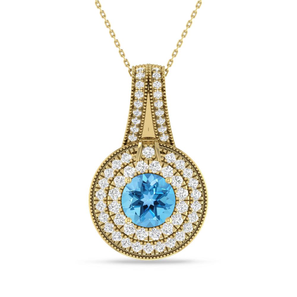Yellow Gold - Blue Topaz