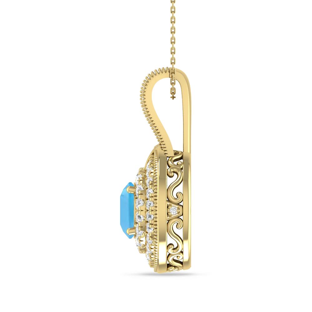 Yellow Gold - Blue Topaz