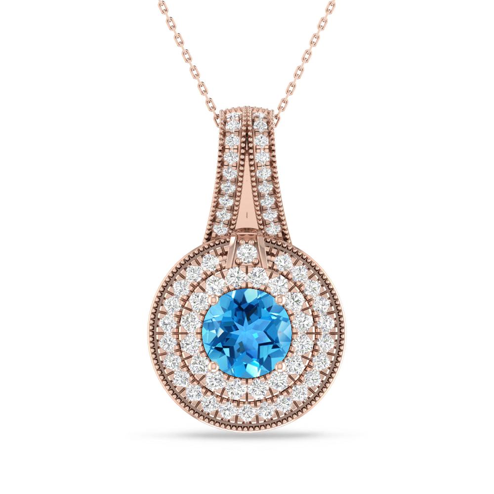 Rose Gold - Blue Topaz