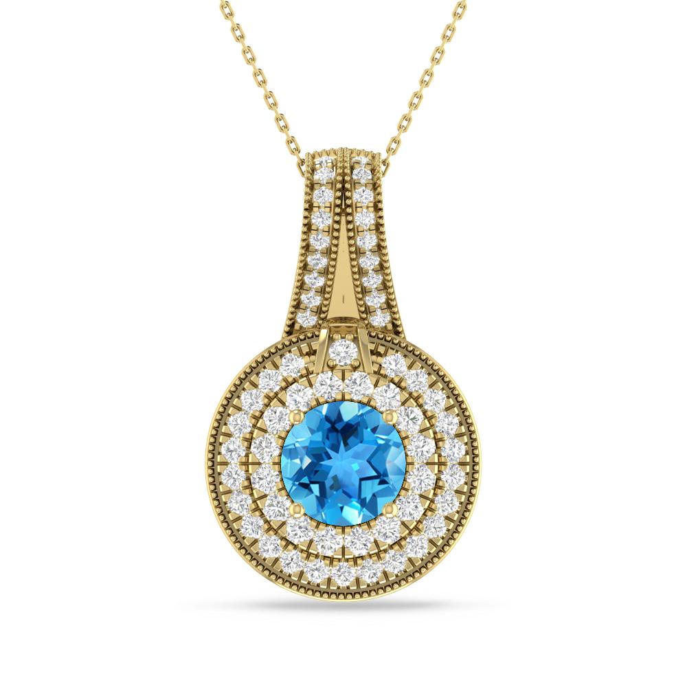 Yellow Gold - Blue Topaz