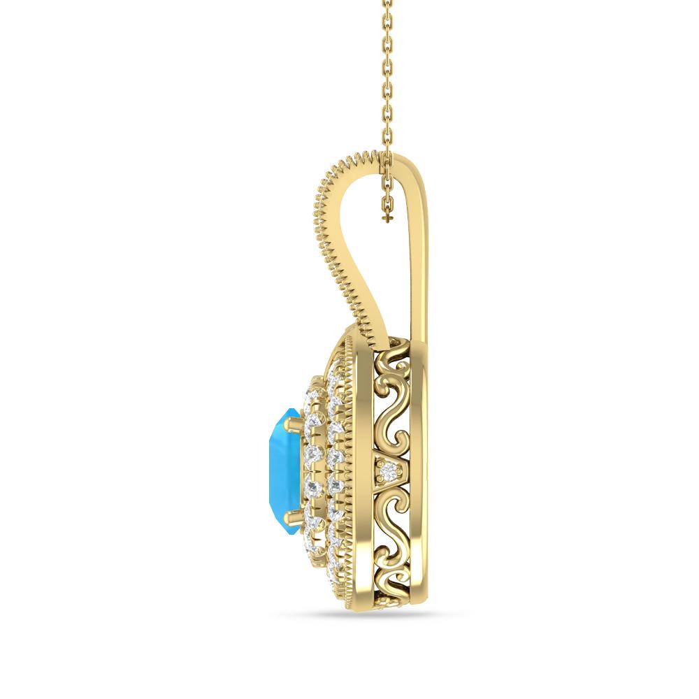Yellow Gold - Blue Topaz