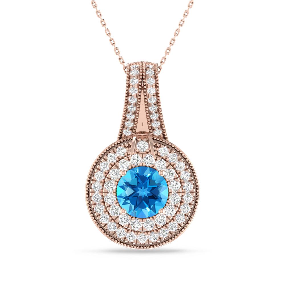 Rose Gold - Blue Topaz