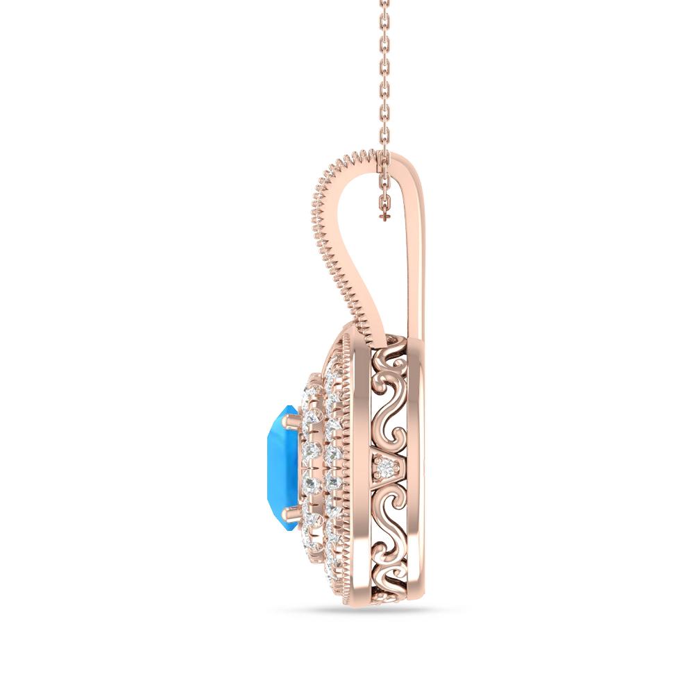 Rose Gold - Blue Topaz