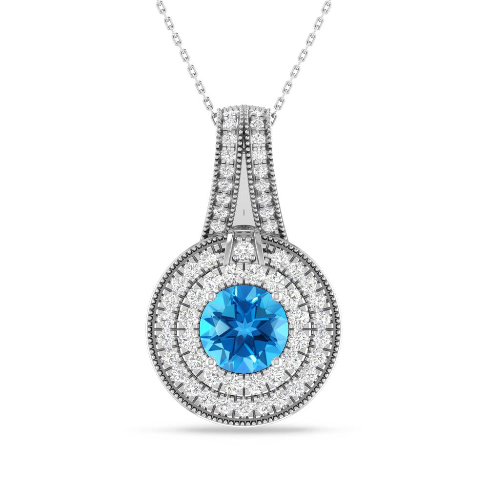 White Gold - Blue Topaz