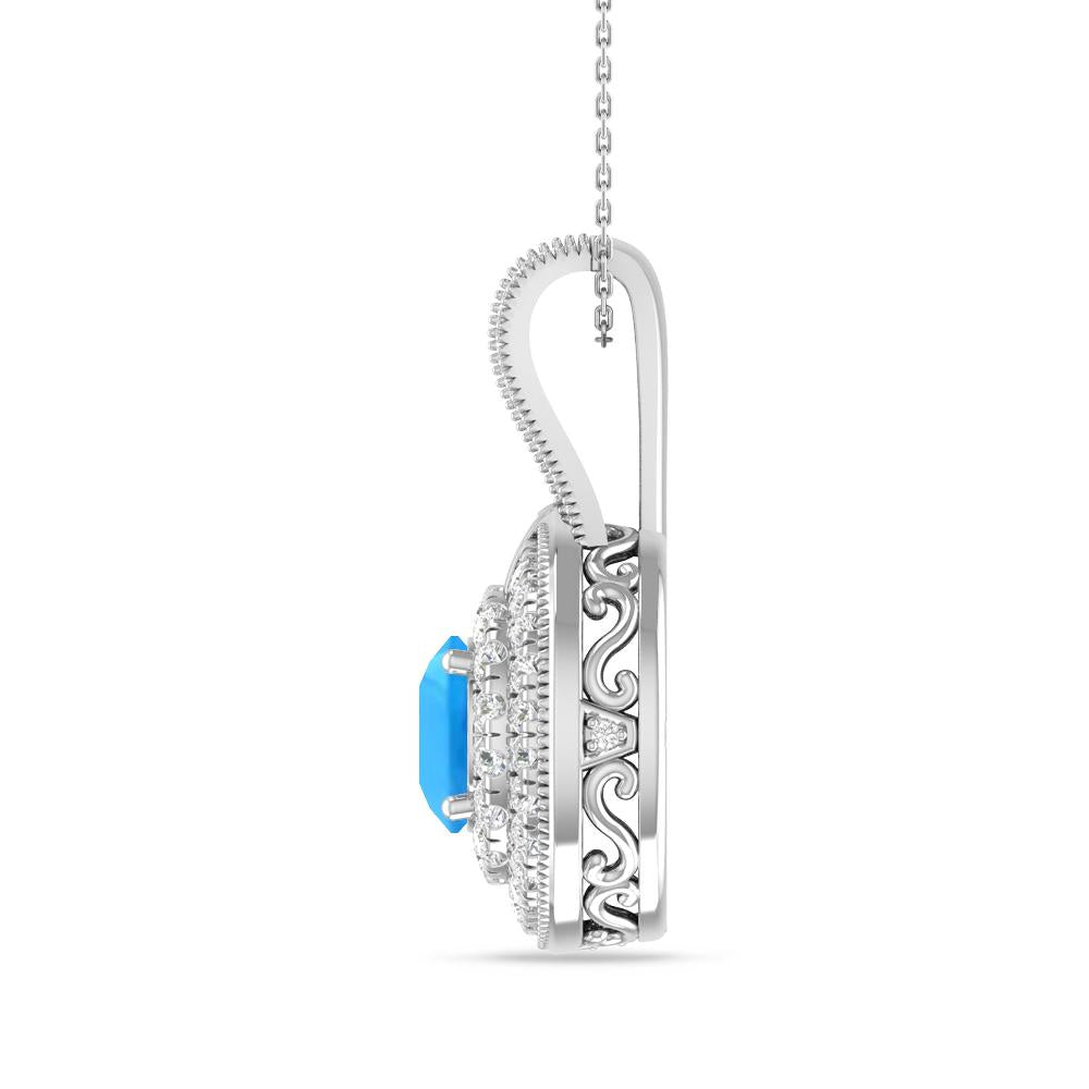 White Gold - Blue Topaz