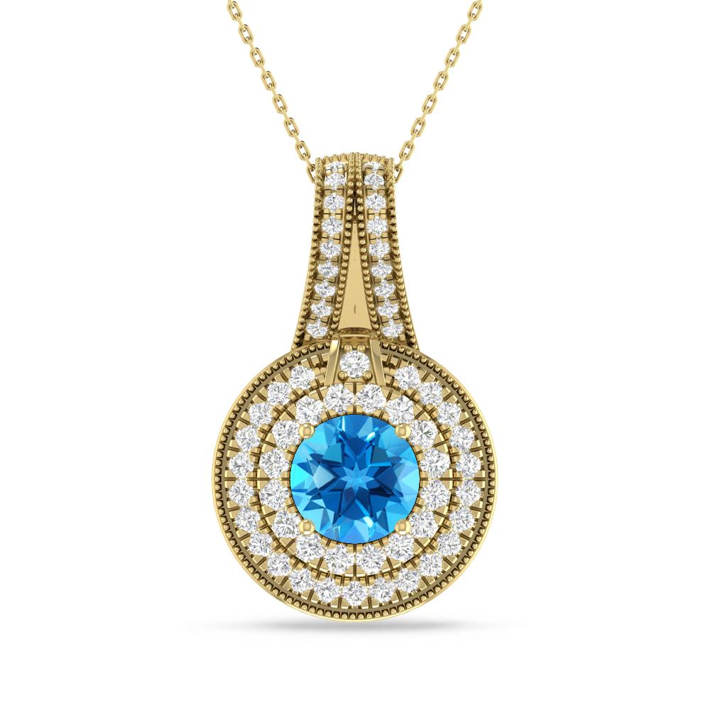 Yellow Gold - Blue Topaz