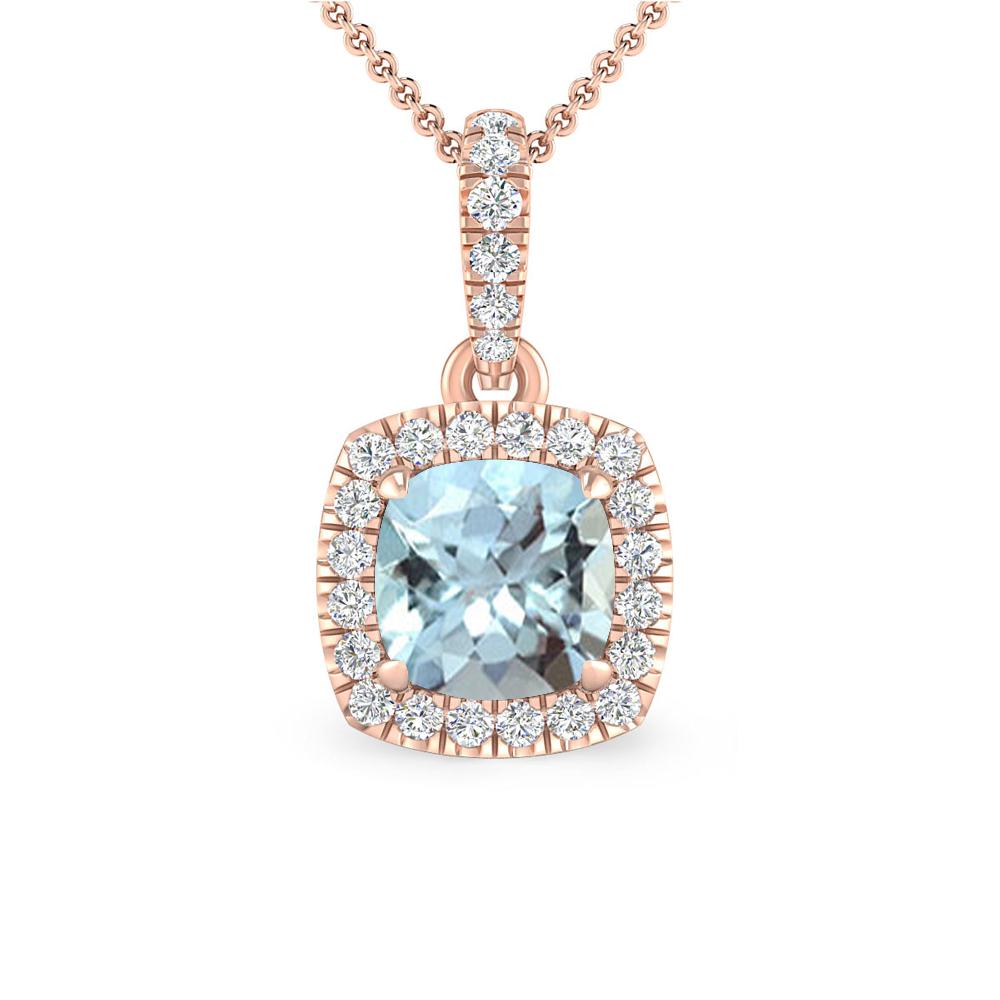 Rose Gold - Aquamarine