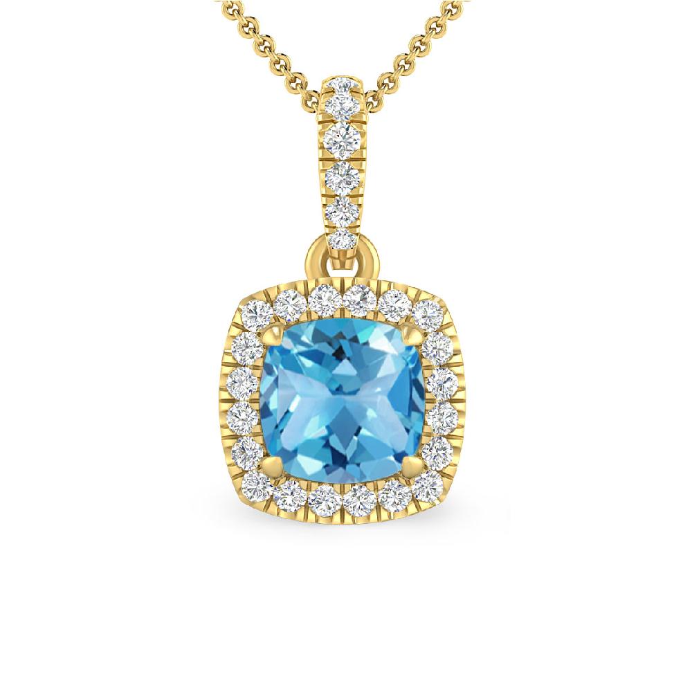 Yellow Gold - Blue Topaz