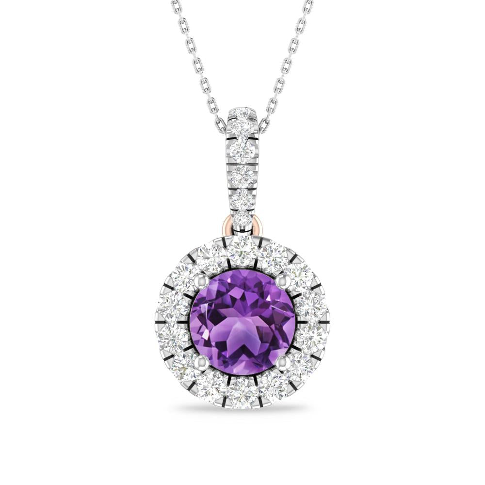 White Gold/Rose Gold - Amethyst