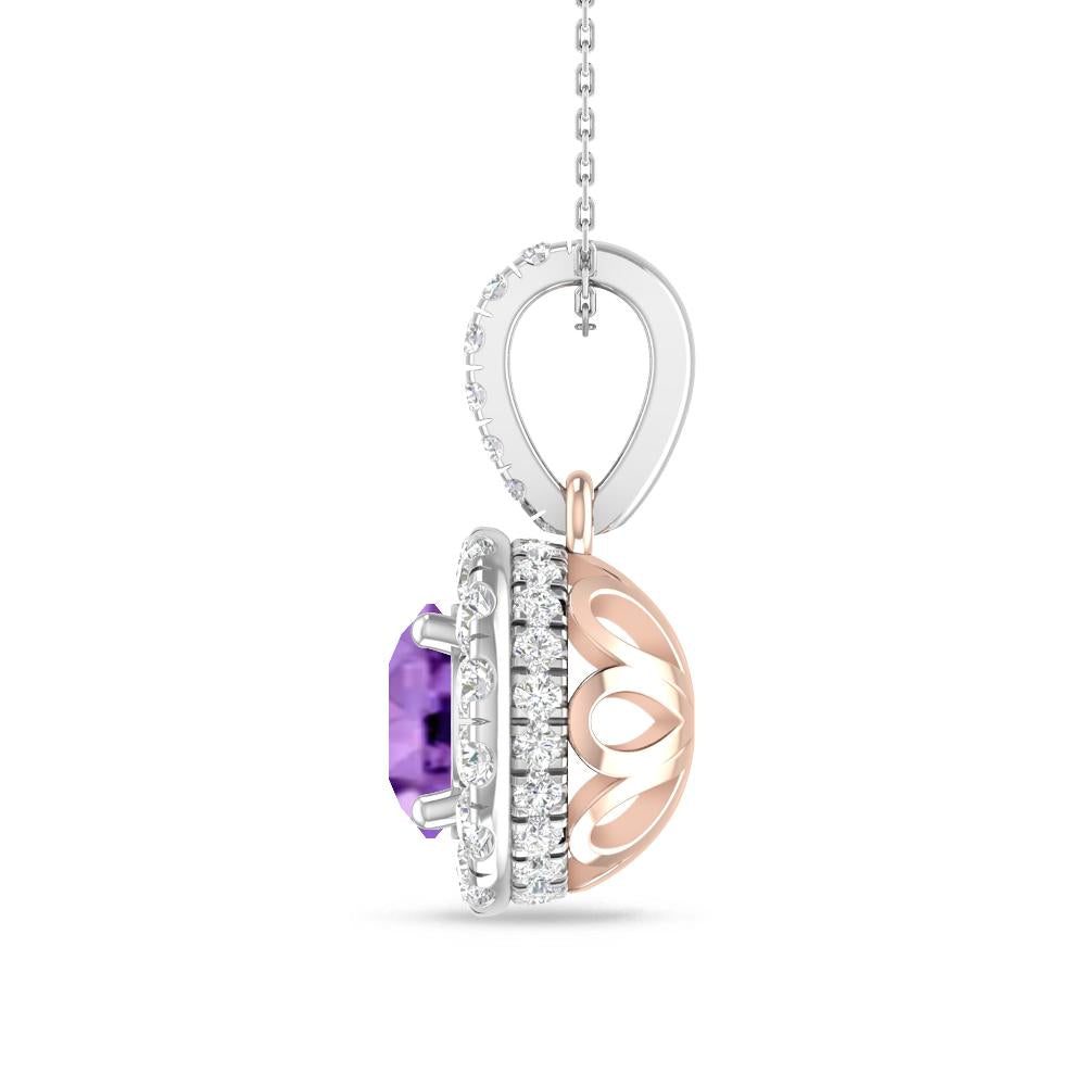 White Gold/Rose Gold - Amethyst