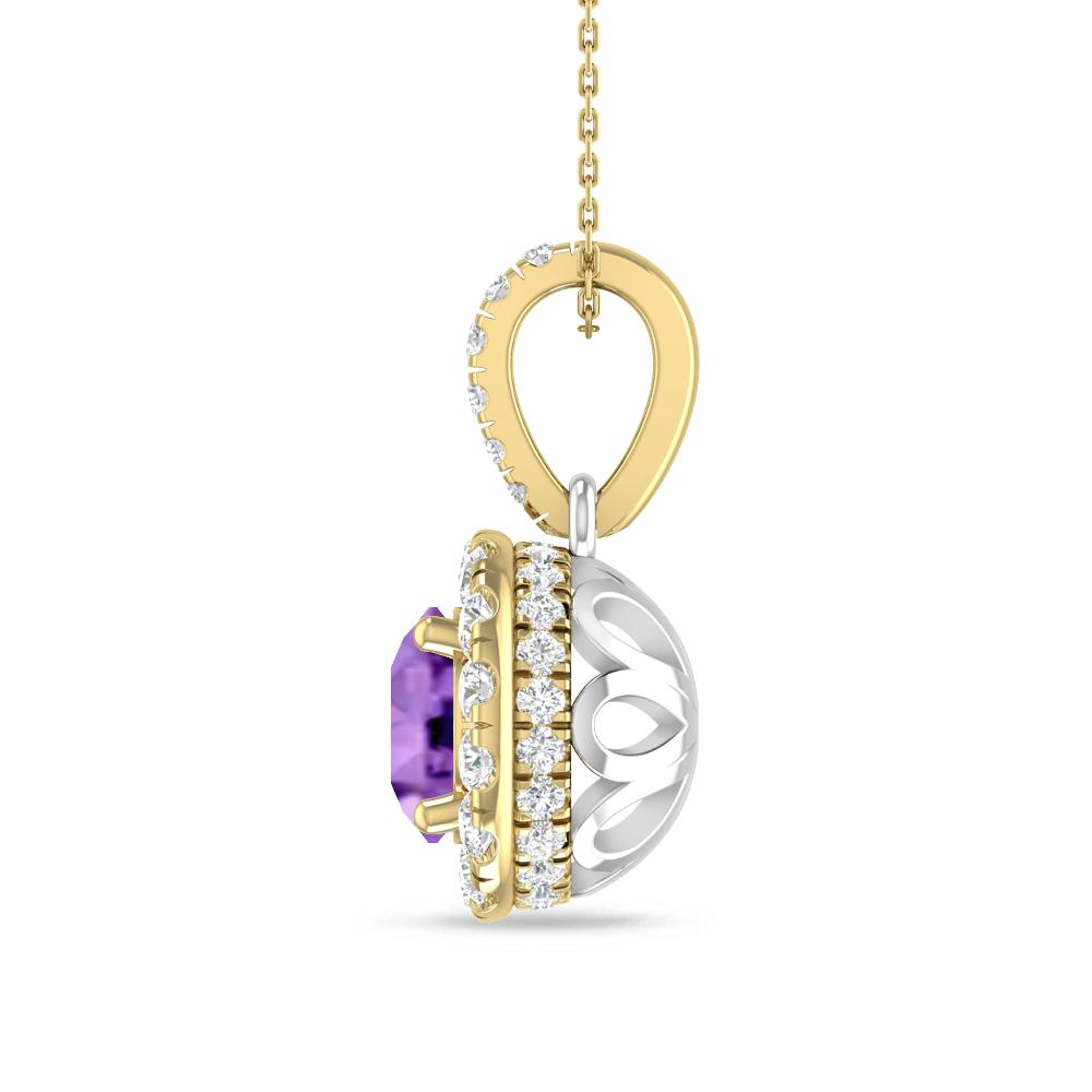 Yellow Gold/White Gold - Amethyst