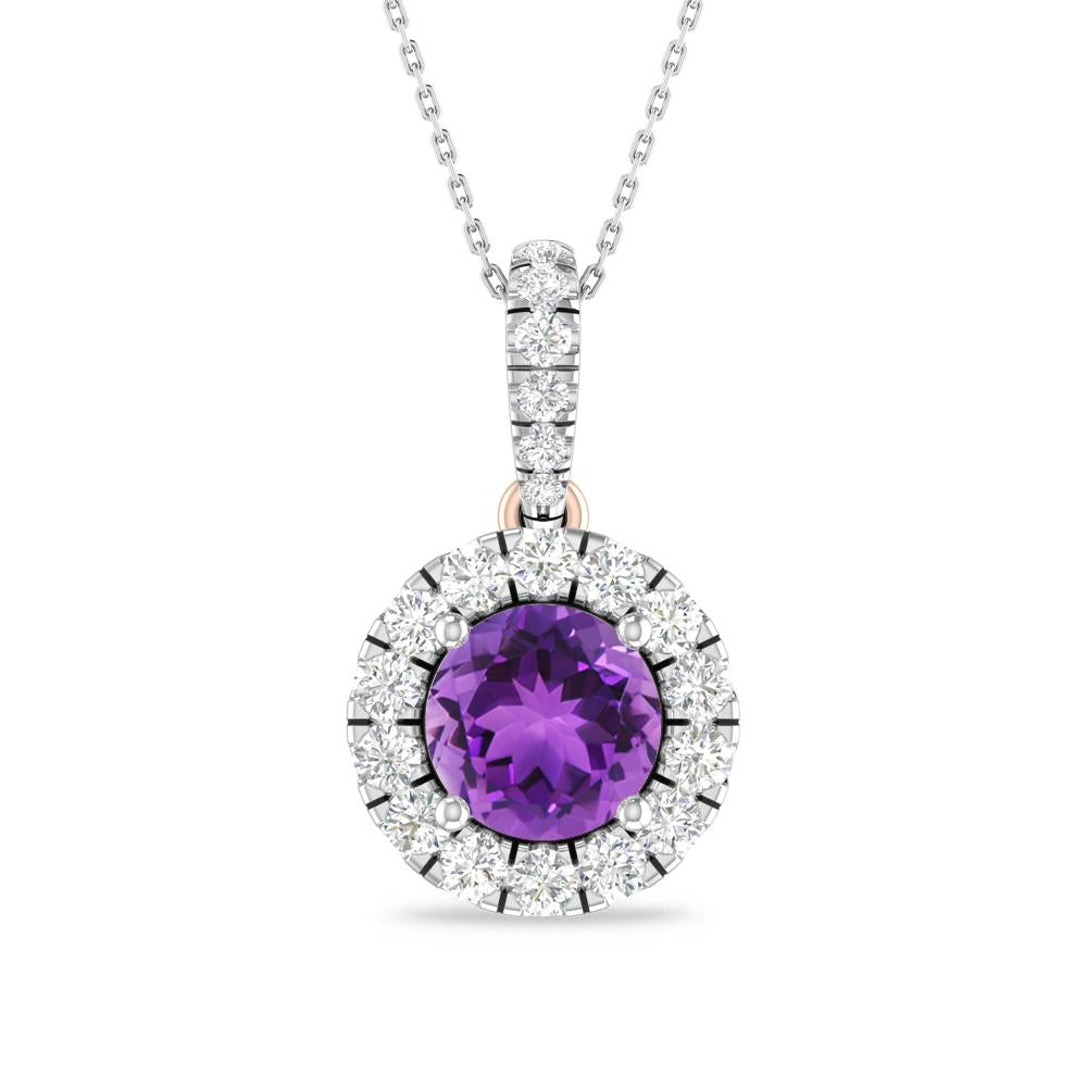 White Gold/Rose Gold - Amethyst