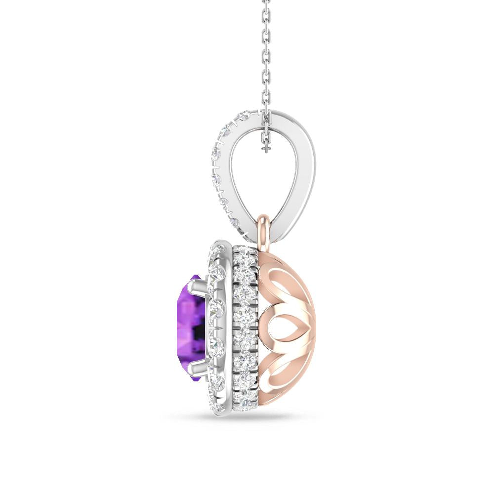 White Gold/Rose Gold - Amethyst
