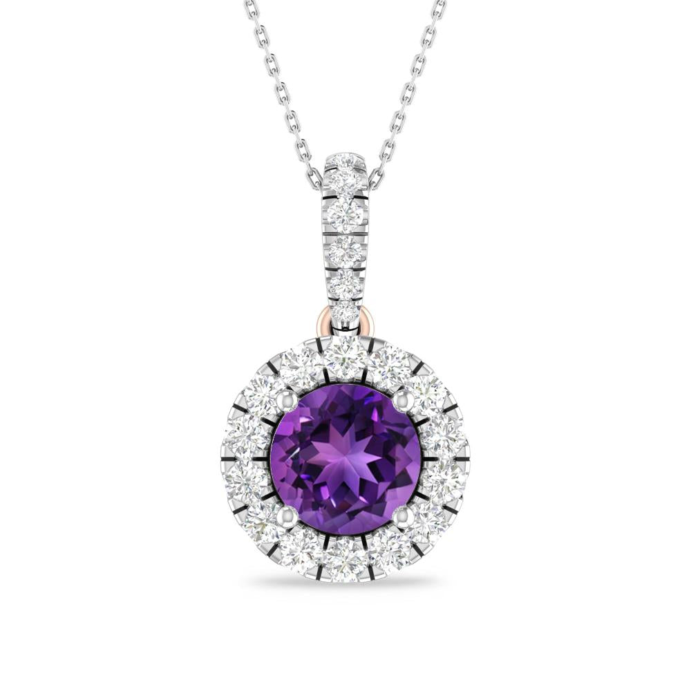 White Gold/Rose Gold - Amethyst