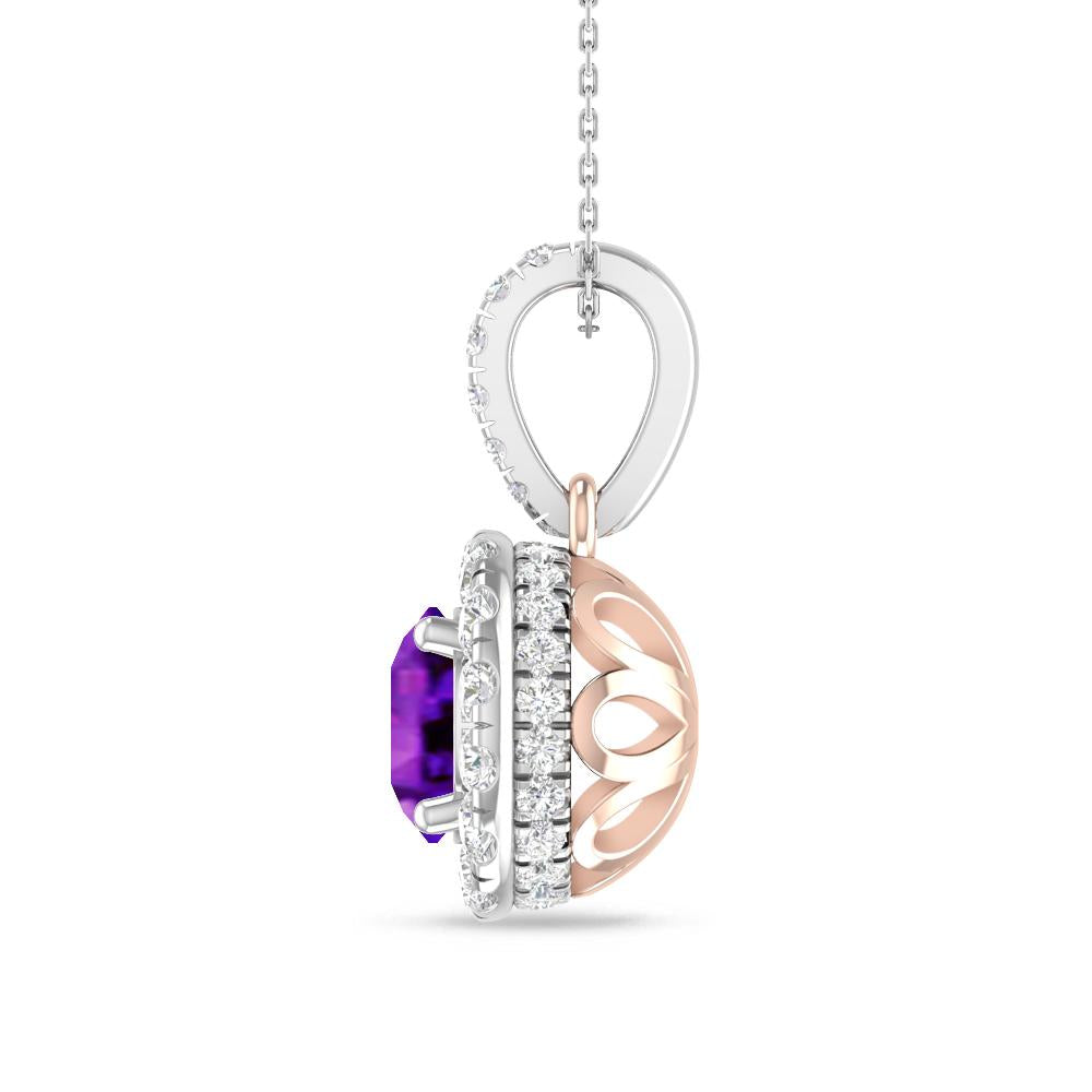 White Gold/Rose Gold - Amethyst