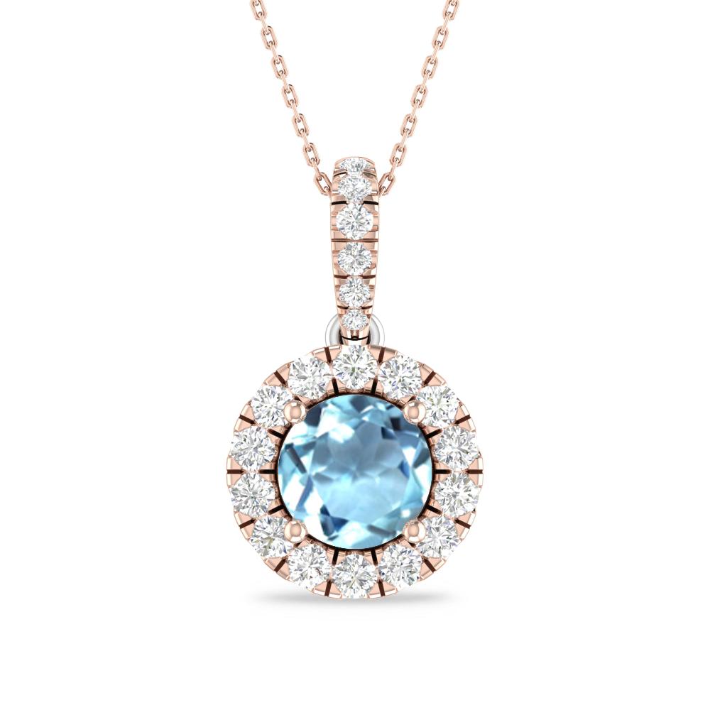 Rose Gold/White Gold - Aquamarine