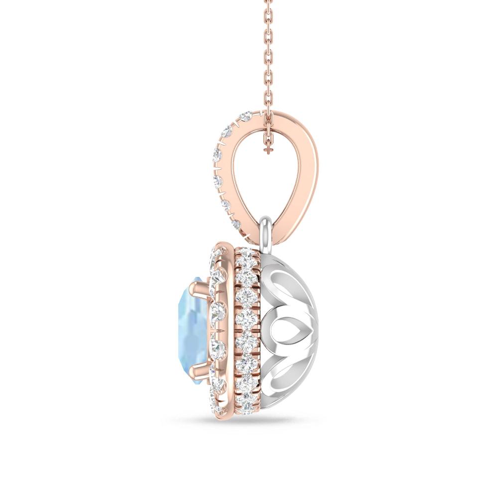 Rose Gold/White Gold - Aquamarine