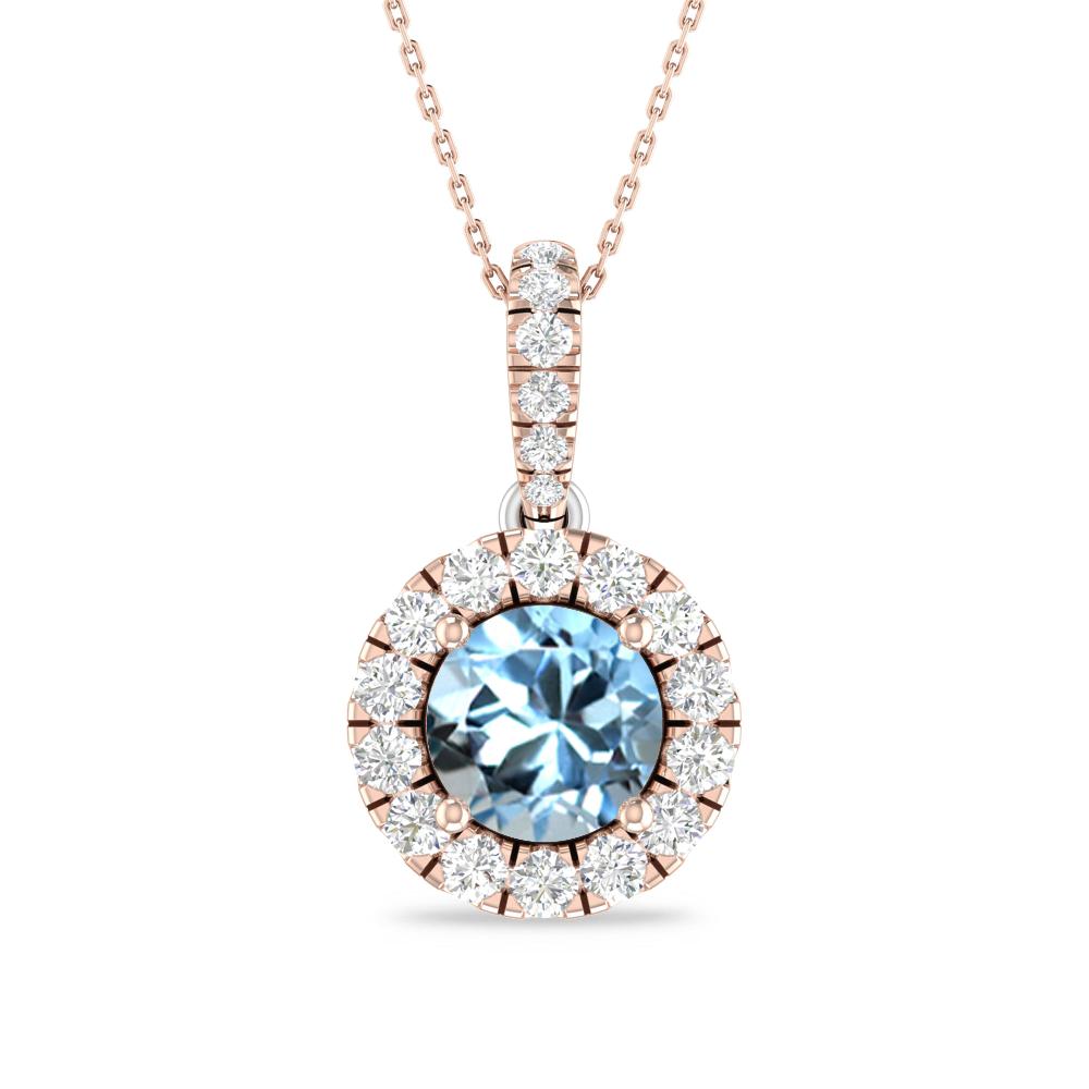 Rose Gold/White Gold - Aquamarine
