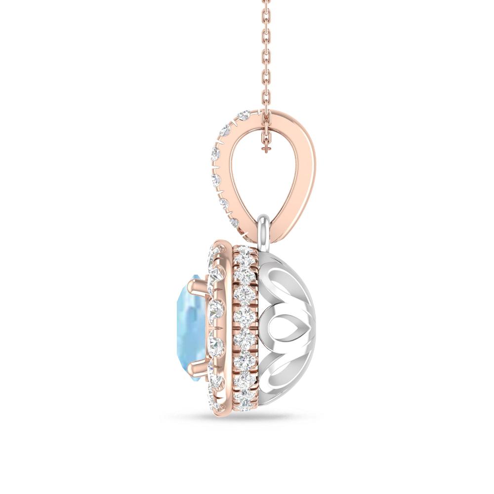Rose Gold/White Gold - Aquamarine