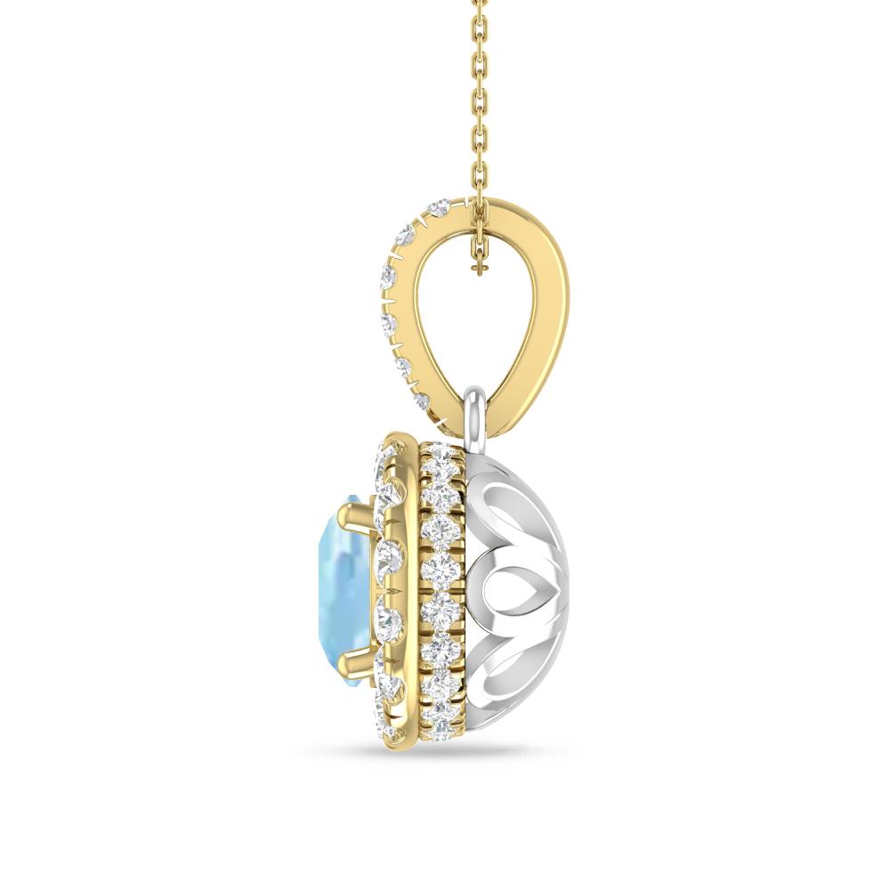 Yellow Gold/White Gold - Aquamarine