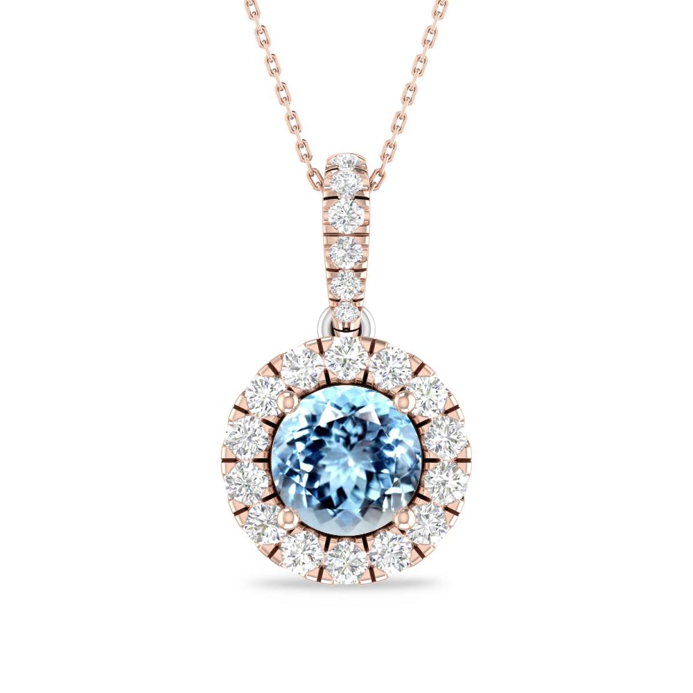Rose Gold/White Gold - Aquamarine