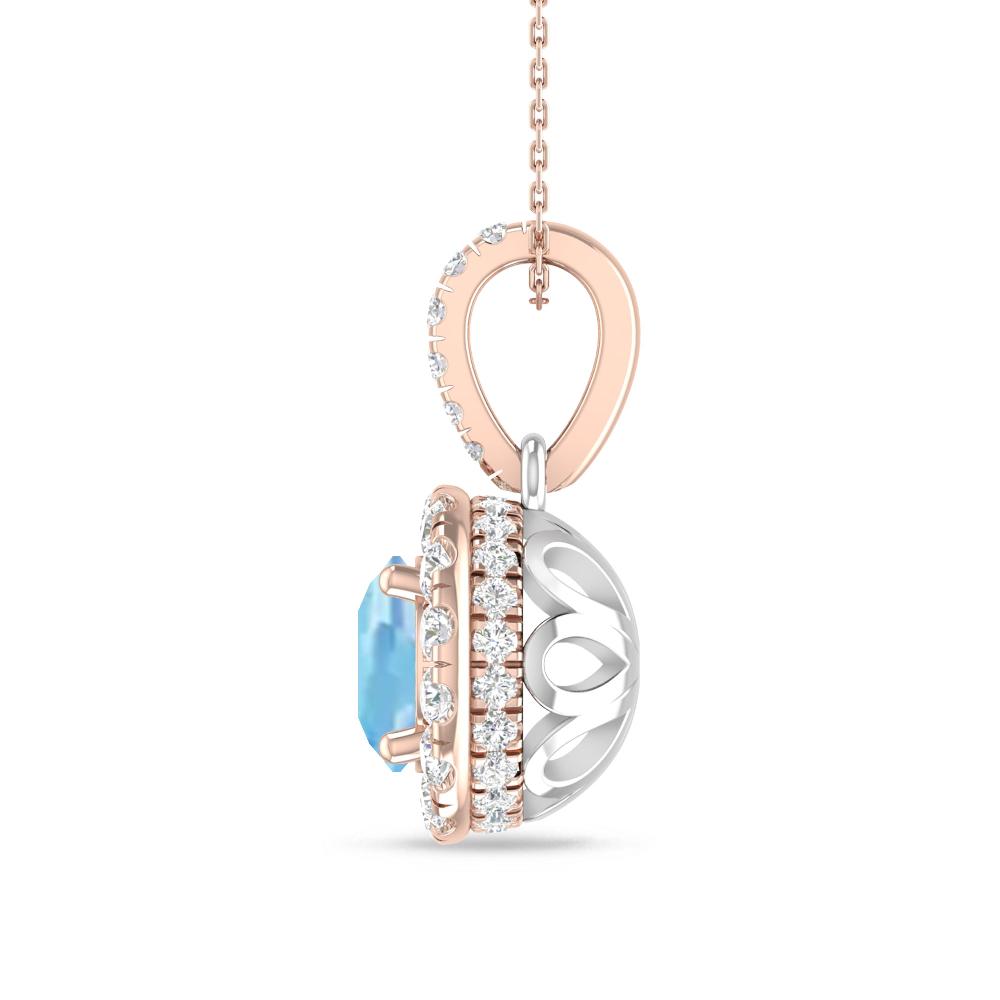 Rose Gold/White Gold - Aquamarine