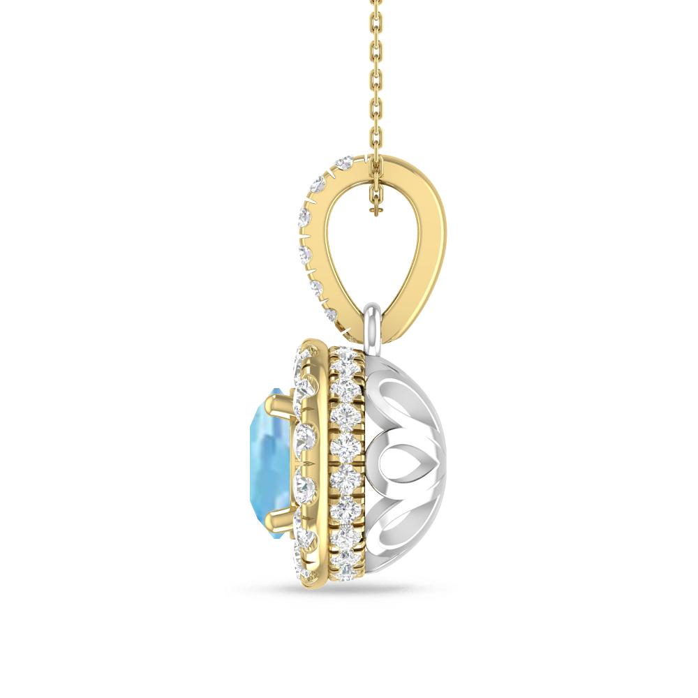 Yellow Gold/White Gold - Aquamarine