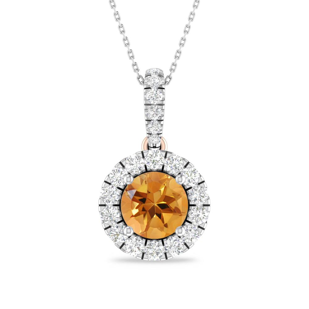 White Gold/Rose Gold - Citrine