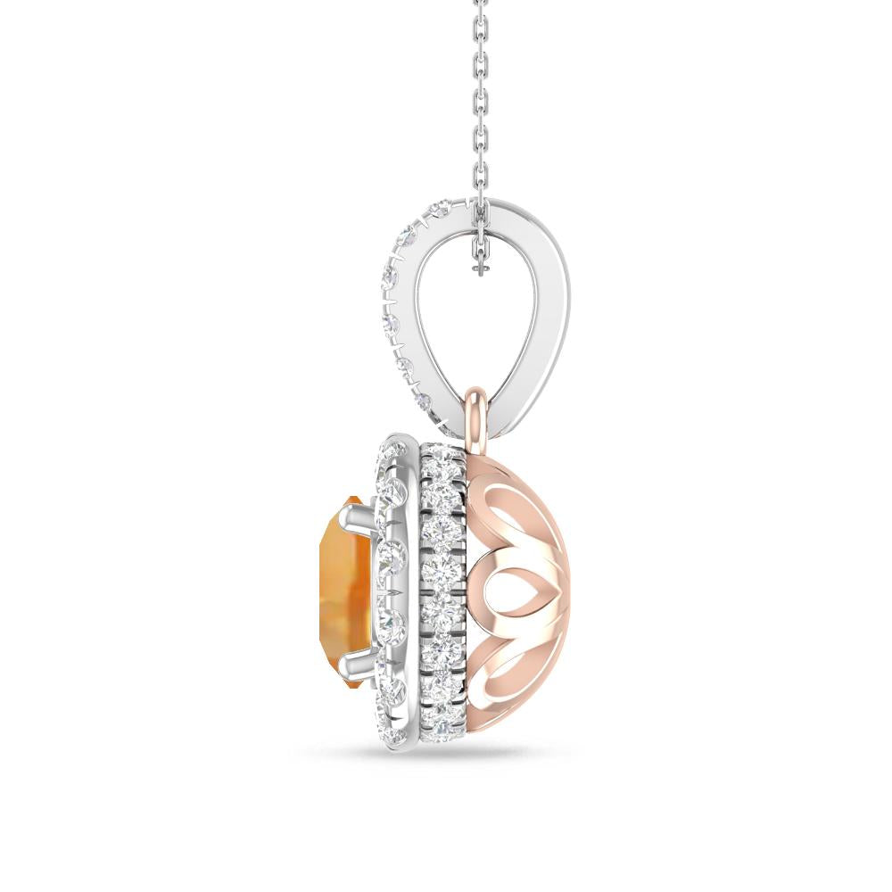 White Gold/Rose Gold - Citrine