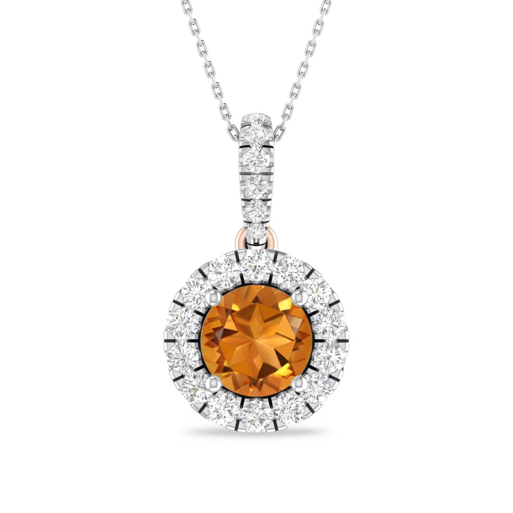 White Gold/Rose Gold - Citrine