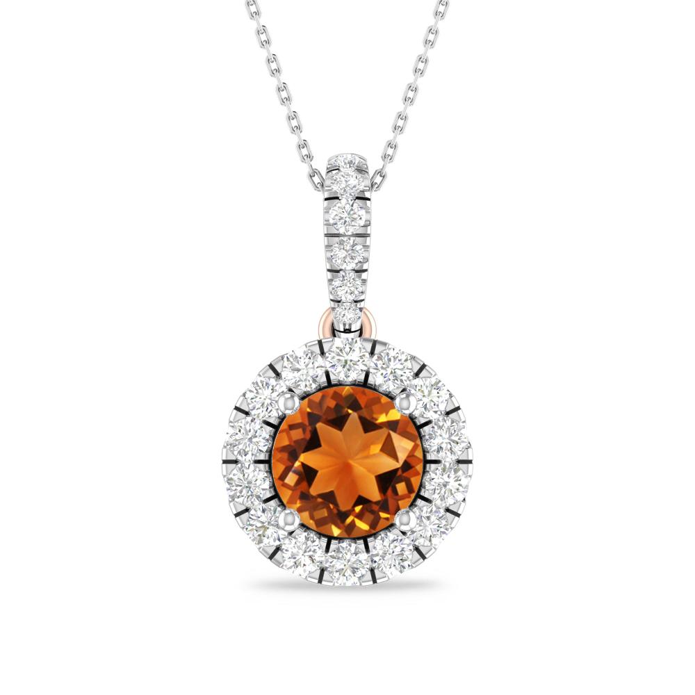 White Gold/Rose Gold - Citrine