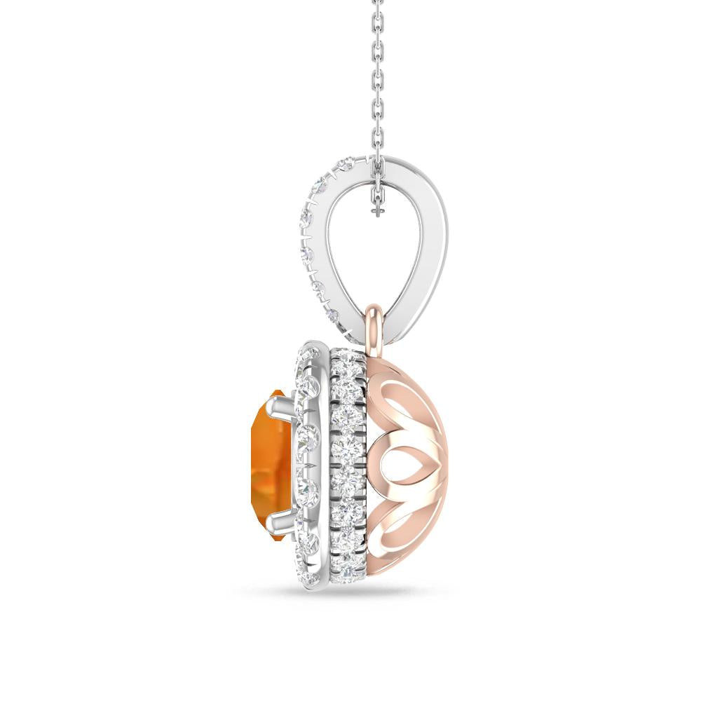 White Gold/Rose Gold - Citrine