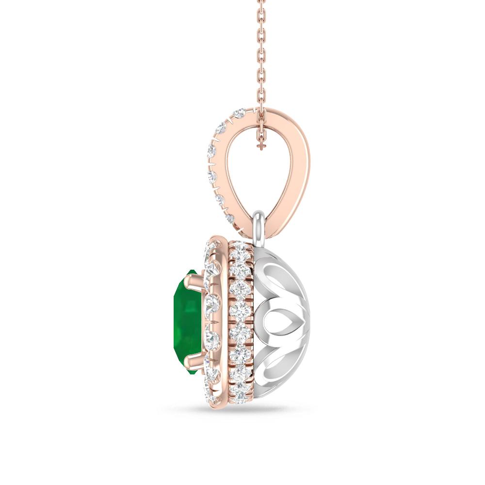 Rose Gold/White Gold - Emerald