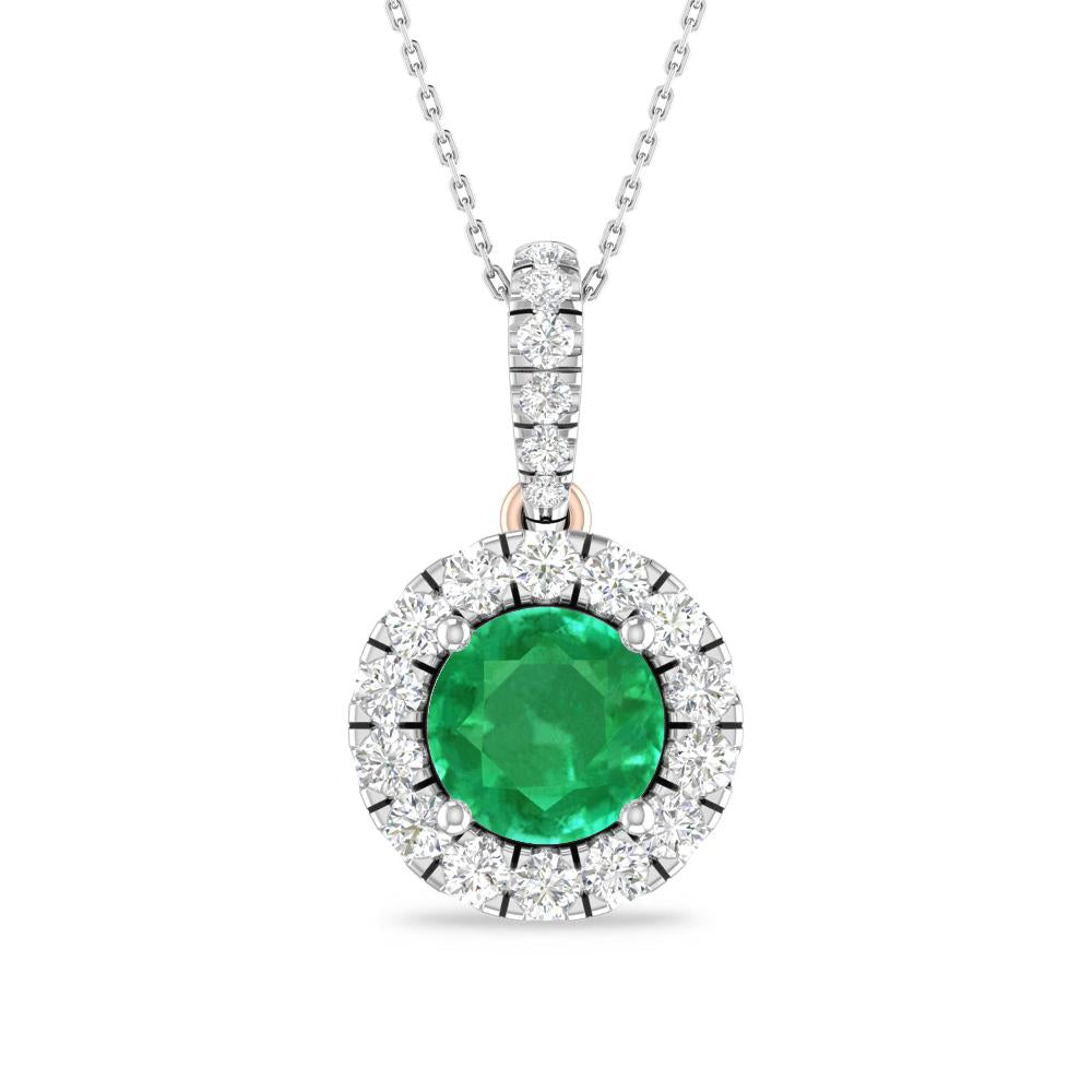 White Gold/Rose Gold - Emerald