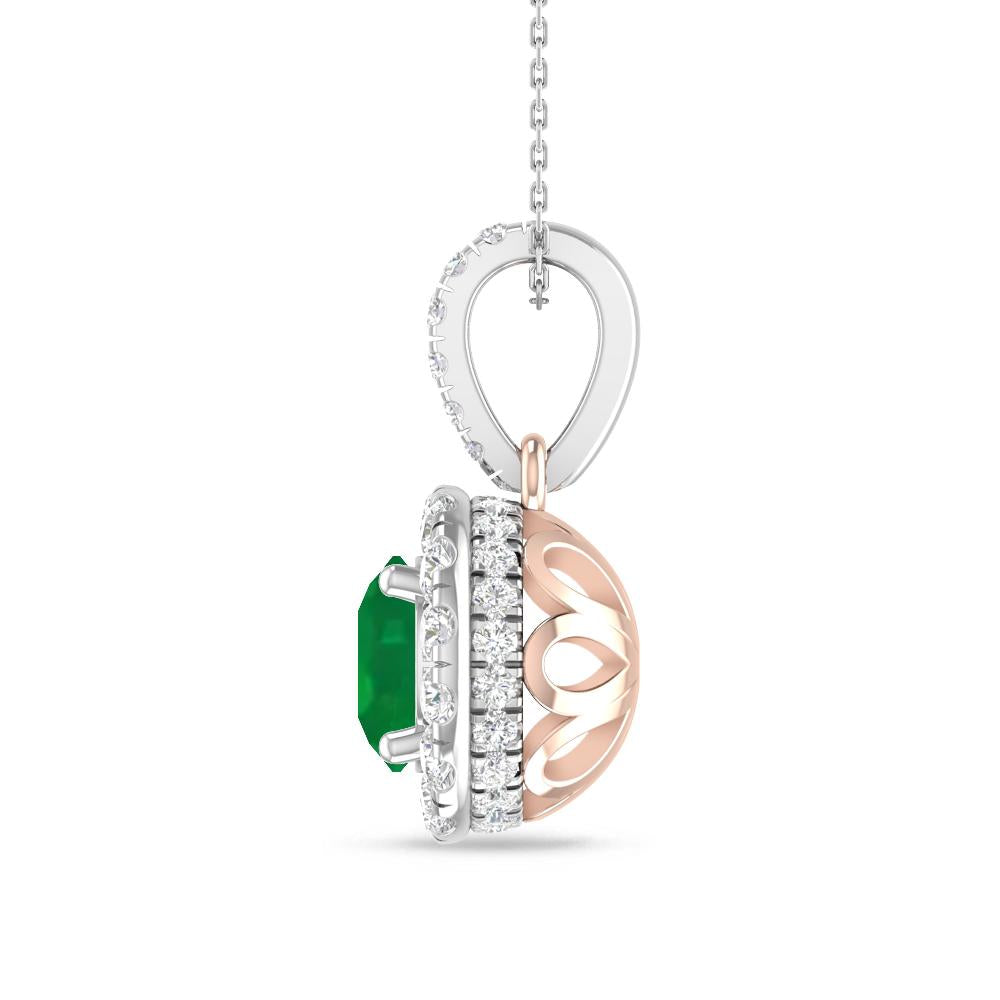 White Gold/Rose Gold - Emerald